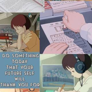 Anime study phone wallpaper