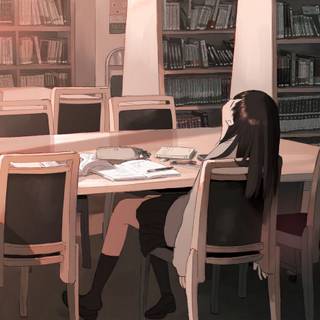 Anime study phone wallpaper