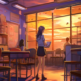 Anime study phone wallpaper