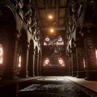 Dark temple wallpaper