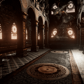 Dark temple wallpaper