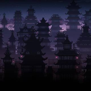 Dark temple wallpaper