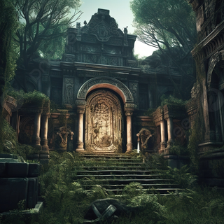 Dark temple wallpaper