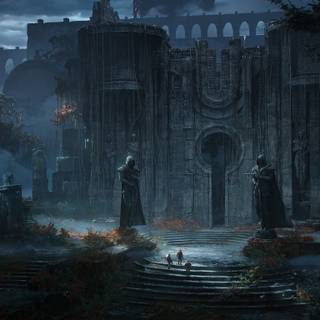 Dark temple wallpaper