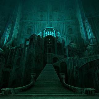 Dark temple wallpaper