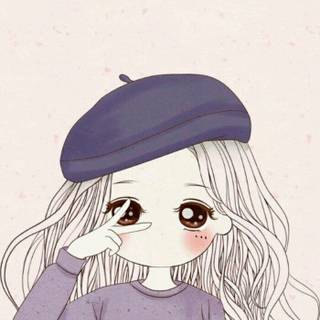 Cute Chibi girl drawing wallpaper