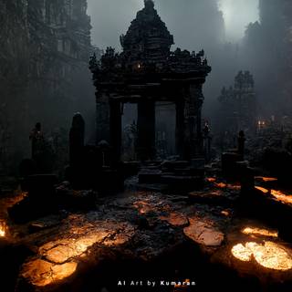 Dark temple wallpaper