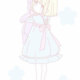 Cute Chibi girl drawing wallpaper