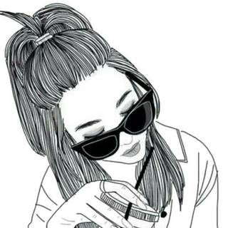 Cute Chibi girl drawing wallpaper