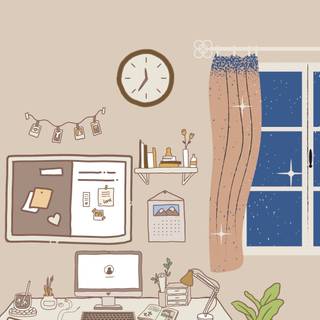 Kawaii study wallpaper