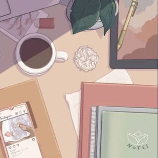 Kawaii study wallpaper