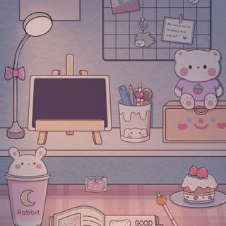 Kawaii study wallpaper
