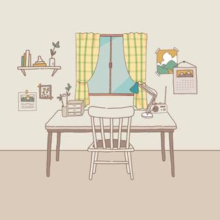 Kawaii study wallpaper