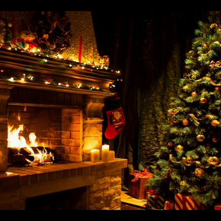 Christmas hearth computer wallpaper