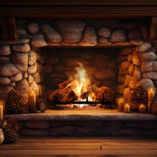 Christmas hearth computer wallpaper