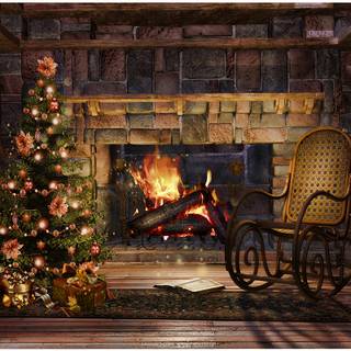 Christmas hearth computer wallpaper