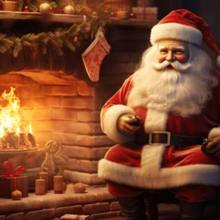 Christmas hearth computer wallpaper