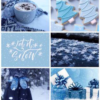 Blue winter preppy wallpaper