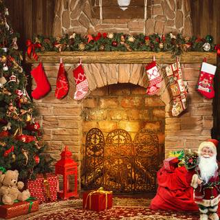 Christmas hearth computer wallpaper