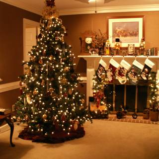 Christmas hearth computer wallpaper