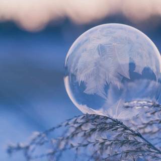 Blue aesthetic Christmas desktop wallpaper