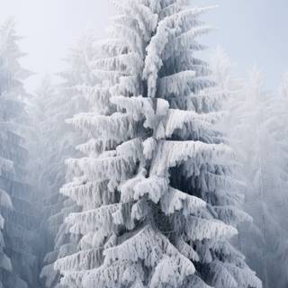 Snow over the trees wallpaper