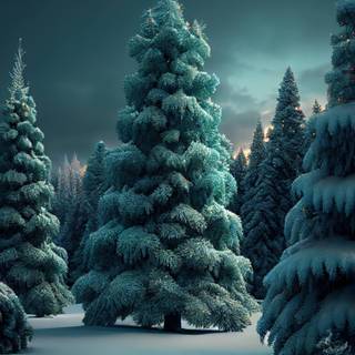 Snow over the trees wallpaper