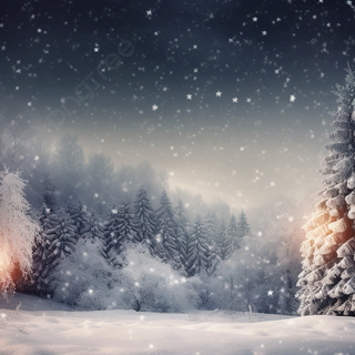 Snow over the trees wallpaper