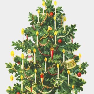 Christmas tree vector wallpaper