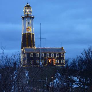 Christmas winter lighthouse wallpaper