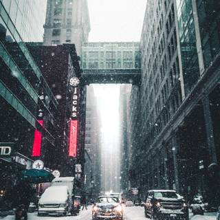 City winter day wallpaper
