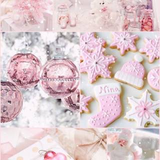 Light pink Christmas wallpaper