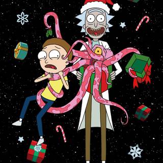 Rick and Morty Xmas wallpaper