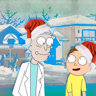 Rick and Morty Xmas wallpaper
