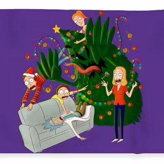 Rick and Morty Xmas wallpaper