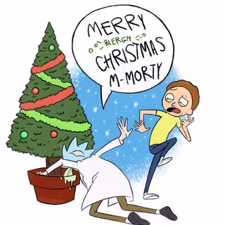 Rick and Morty Xmas wallpaper