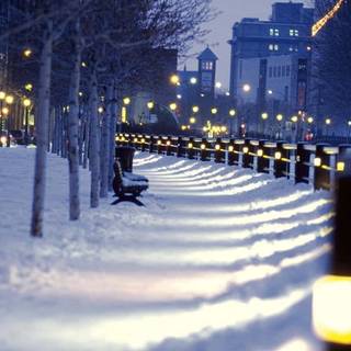 Winter night cities wallpaper