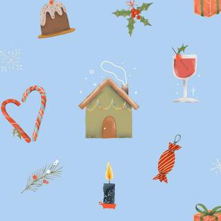 Cute Xmas blue wallpaper