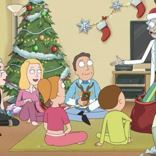 Rick and Morty Xmas wallpaper