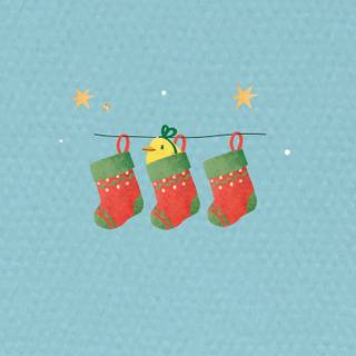 Cute Xmas blue wallpaper