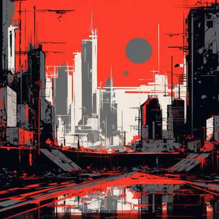 Red city 4k wallpaper