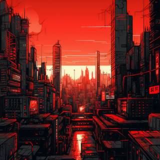 Red city 4k wallpaper