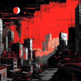 Red city 4k wallpaper