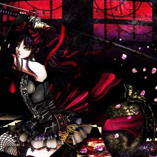 Red gothic anime wallpaper