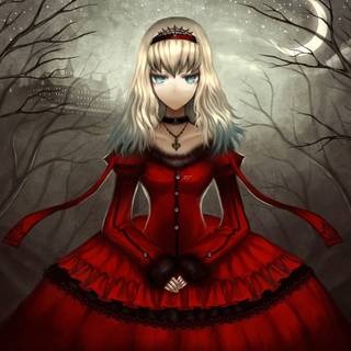 Red gothic anime wallpaper