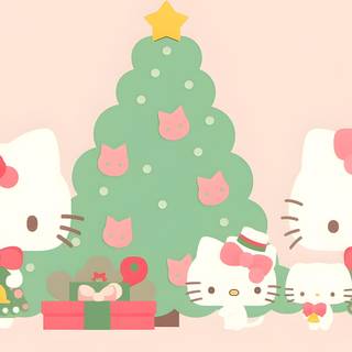 Xmas Hello Kitty desktop wallpaper