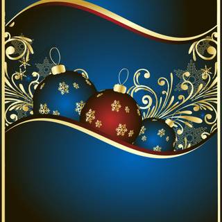 Blue and gold Christmas wallpaper