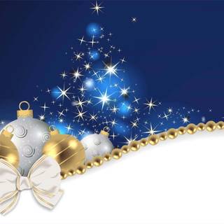 Blue and gold Christmas wallpaper