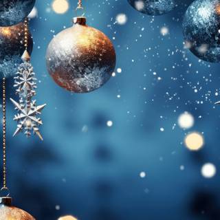 Blue and gold Christmas wallpaper