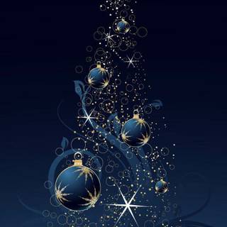 Blue and gold Christmas wallpaper